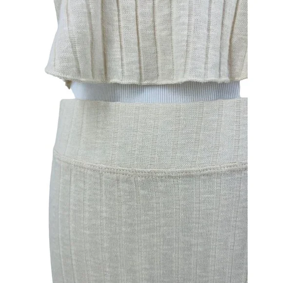 NWOT Free People Knit Co-Ord Top Maxi Skirt Set | Coastal Soft Girl Minimalist L - Picture 4 of 16